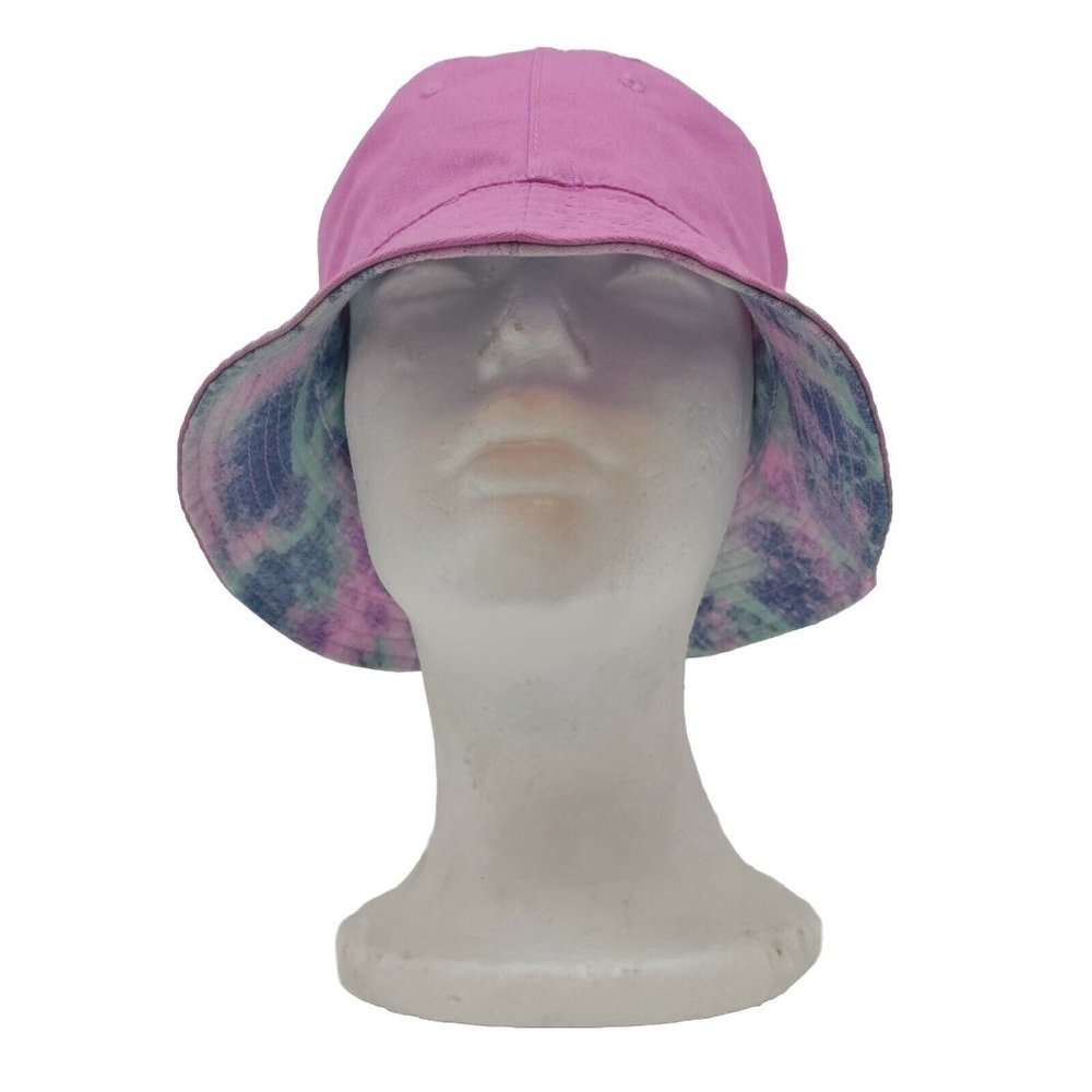 (Small) Reversible / Bucket / Sun / Hat / Cap Womens Beach Printed & Pink